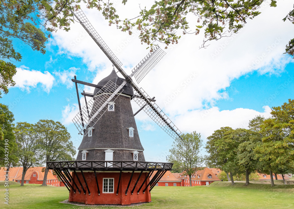 Old windmill. Kastellet is a castle in Copenhagen and one of the best preserved fortifications in Northern Europe.