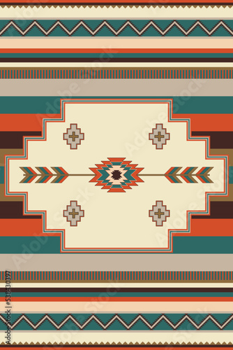 Mexican blanket seamless pattern. Native Indian ornament. Ethnic South Western decor style. Vector.