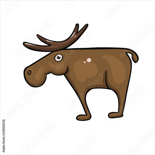 cartoon colored elk, deer vector