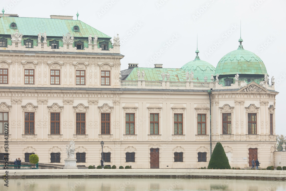 Facade of Upper Belvedere palace in Vienna, Austria.