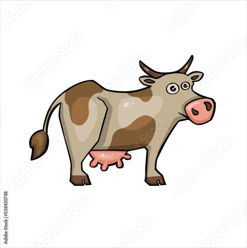 cartoon colored cow, heifer vector