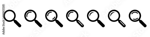 Magnifying glass icon. Search icon, vector magnifier or loupe sign.