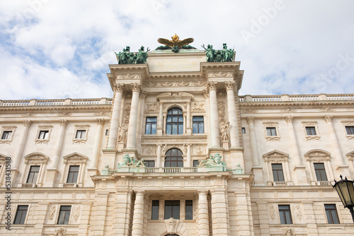 Vienna  Austria. Famous Hofburg Palace with Heldenplatz in Wien  austrian capital city.