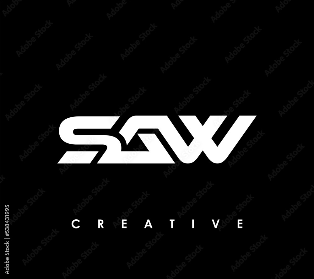 SAW Letter Initial Logo Design Template Vector Illustration SAW Letter Initial Logo Design Template Vector Illustration
