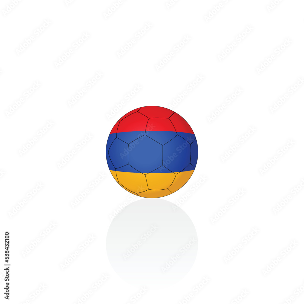 Armenia national flag on soccer ball vector graphics