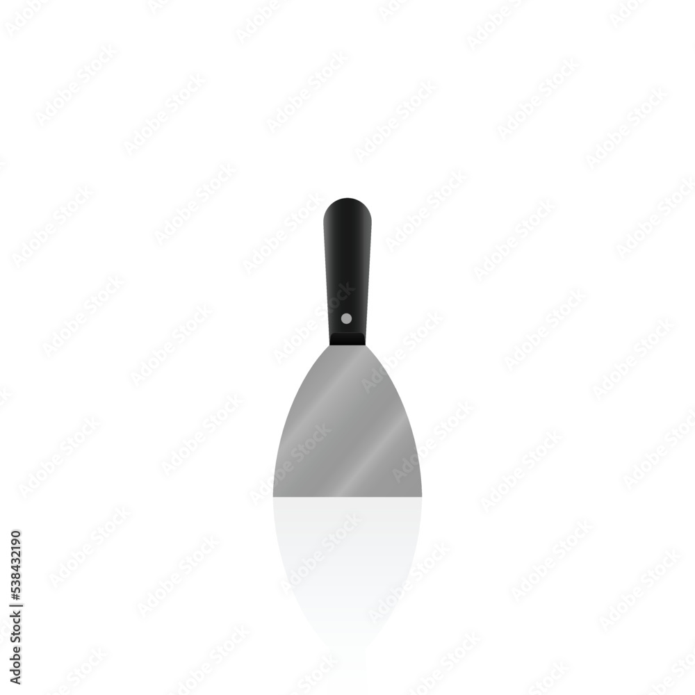 Isolated realistic putty knife vector graphics Isolated realistic putty knife vector graphics