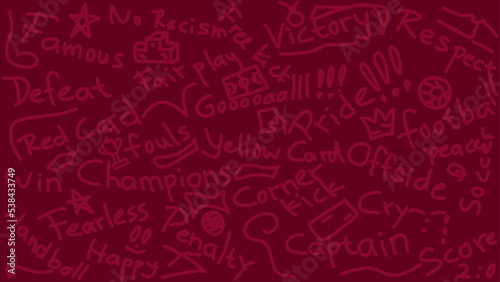 maroon background with abstract text scribbles for sports tournament