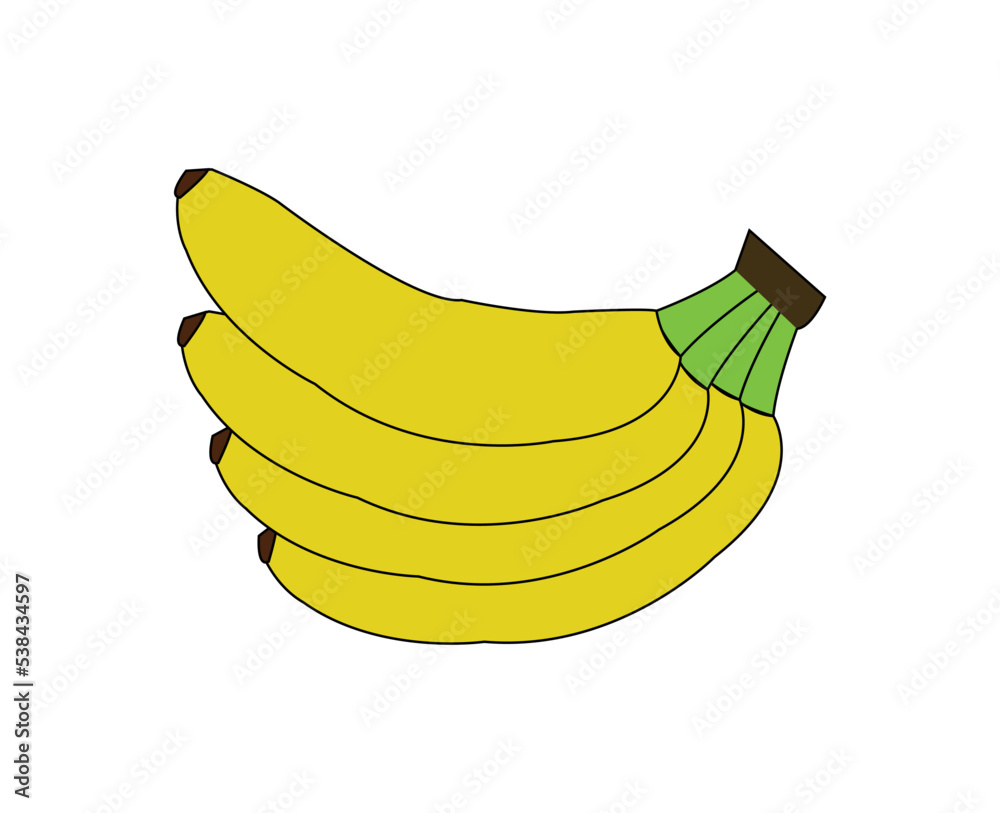 colorful banana vector design. Best graphic resources illustration. vector graphic design for icons and symbols and logo designing and stationery and print media purpose and etc.