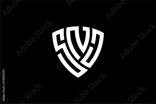 SNJ creative letter shield logo design vector icon illustration photo