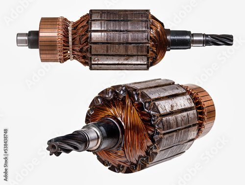 Fotografi Electric motor rotor on an isolated background.