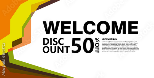 Colorful abstract geometric banner template. Giveaway, discount, cash back, gift card, and member card bonus design template.
