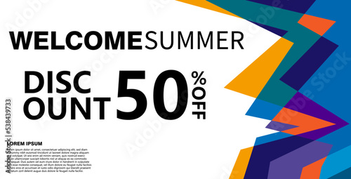 Colorful abstract geometric banner template. Giveaway, discount, cash back, gift card, and member card bonus design template.
