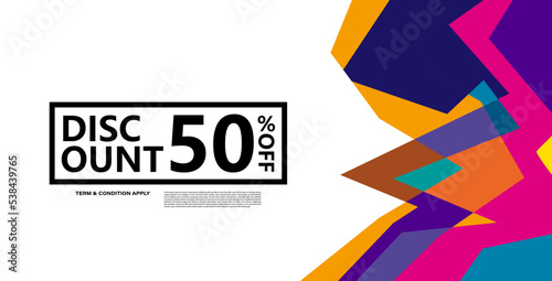 Colorful abstract geometric banner template. Giveaway, discount, cash back, gift card, and member card bonus design template.