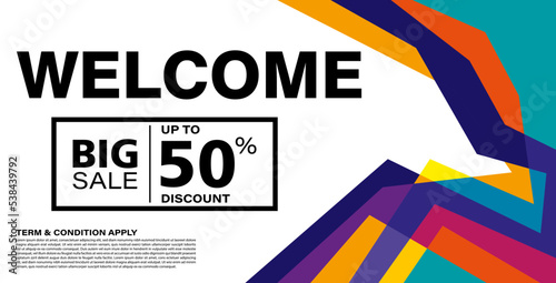 Colorful abstract geometric banner template. Giveaway, discount, cash back, gift card, and member card bonus design template.
