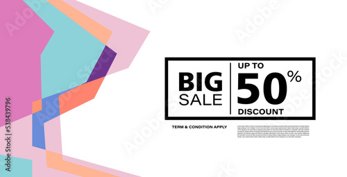 Colorful abstract geometric banner template. Giveaway, discount, cash back, gift card, and member card bonus design template.