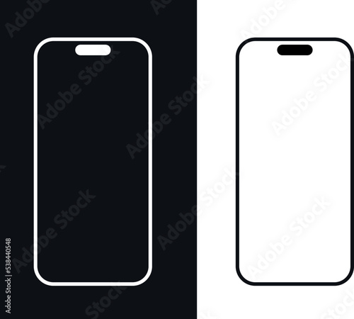 ICON Smartphone mit Notch, mit Kontur.