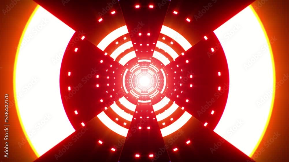 shiny red light music tunnel vj loop