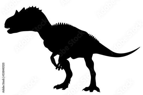 Dinosaur silhouette. Terenosaurus rex isolated illustration. Jurassic animal. Dino logo. © Andrew Ink