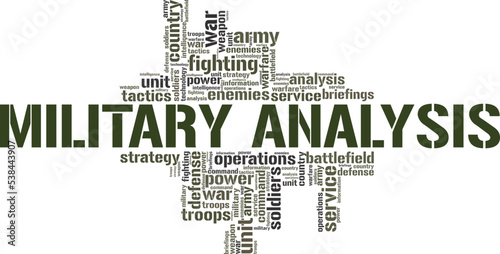 Military Analysis word cloud conceptual design isolated on white background.