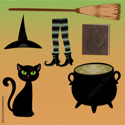 Halloween collection of witches accessories