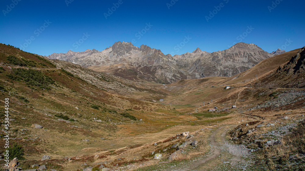 Mountain landscape in summer in the Alps in France