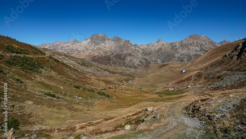 Mountain landscape in summer in the Alps in France
