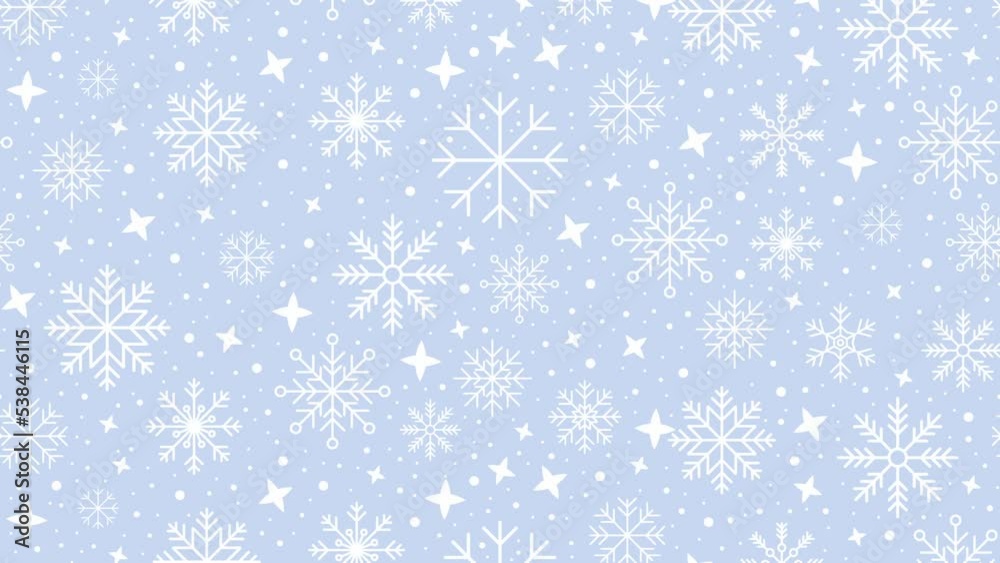 Seamless pattern with snowflakes on a blue background. Winter background with snowflakes. Loop animation 4K Seamless pattern with snowflakes on a blue background. Winter background with snowflakes. Loop animation 4K