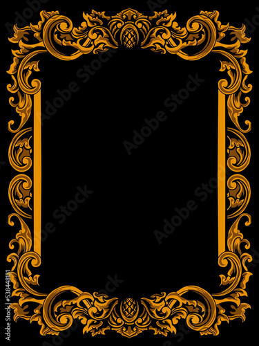 Luxury frame carving vintage ornament
