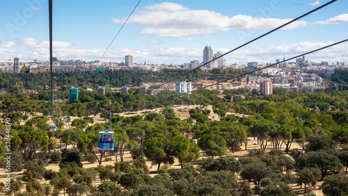 Obraz na plátně The cable cars in Casa de campo