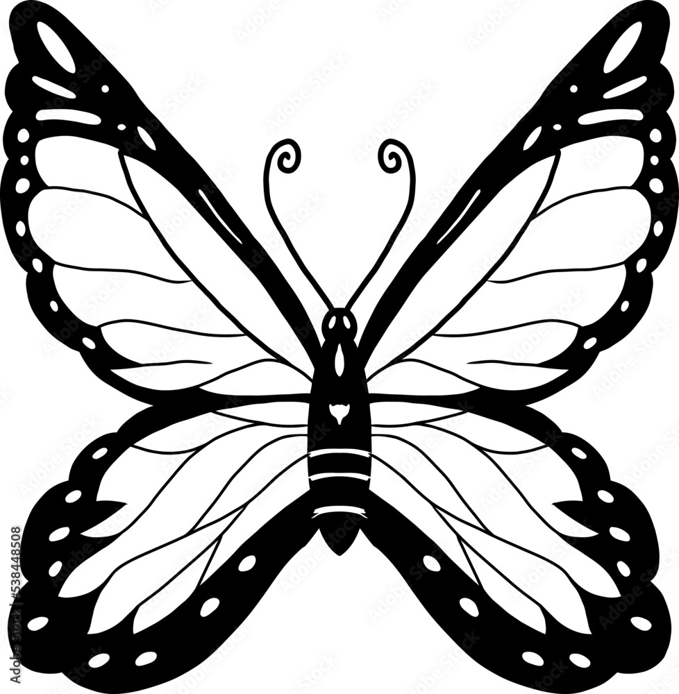 Fototapeta premium Butterfly outline design