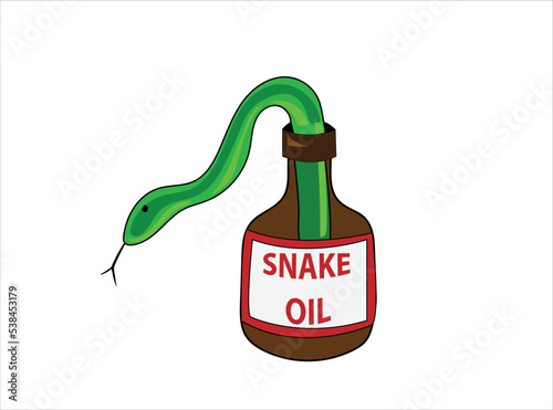 An image of a snake oil bottle vector illustration 