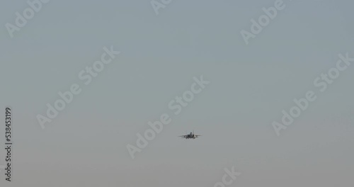 Israeli Air Force F-15 fighter during takeoff armed with bombs and missiles photo