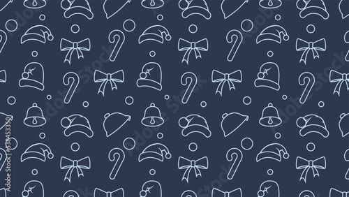 This pattern includes three to four different Christmas elements. design in a flat style. This pattern can be used for wrapping paper, gift box paper, and background