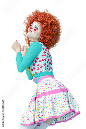 doll clown with joy and happiness