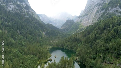 Drone Footage of the Gosaulacke near the Gosausee in Upper Austria photo