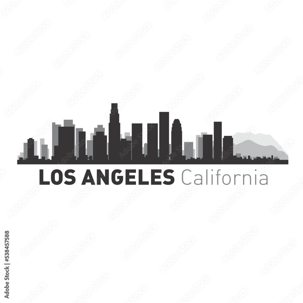 Los Angeles California city skyline illustration
