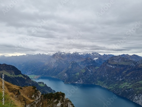 lake and mountains