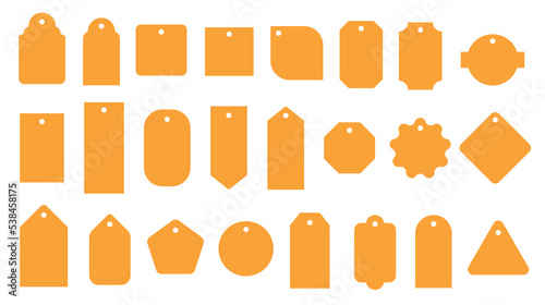 Collection of price tags. Special offer or shopping discount tag. Retail paper tag. Sale promo card. Vector illustration.