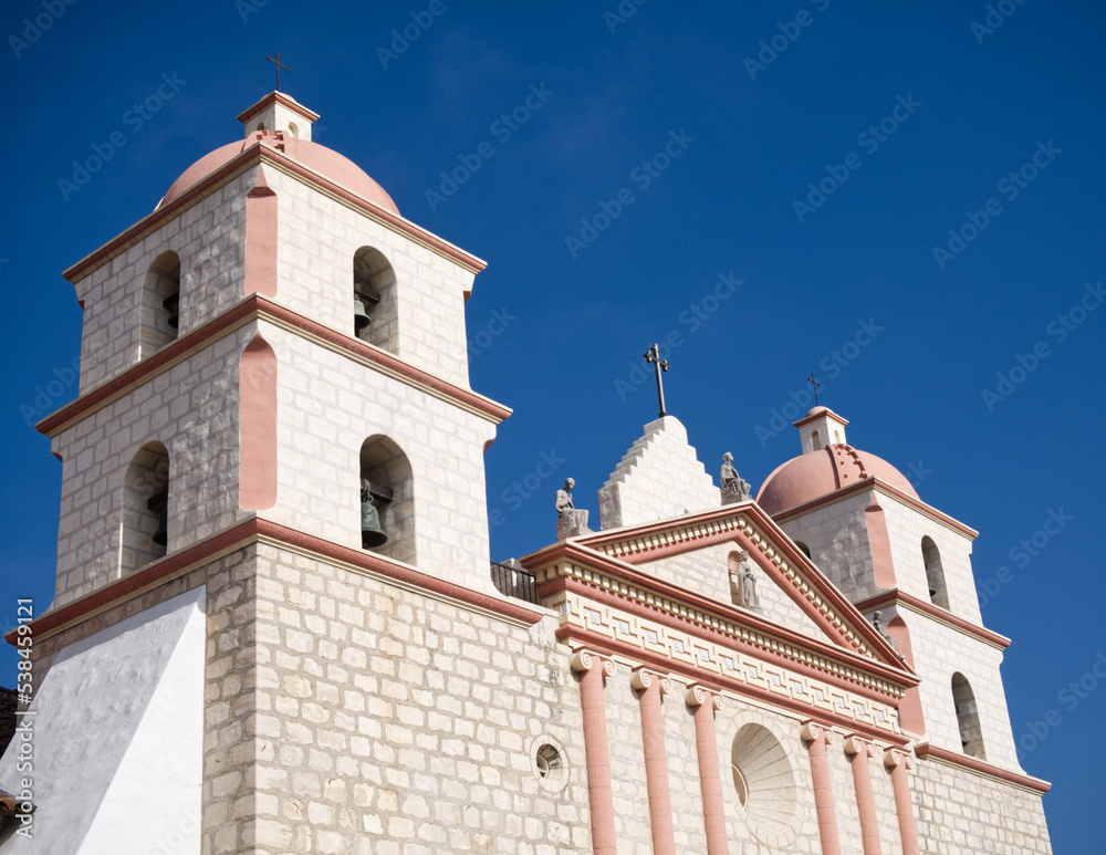 Old Mission church in Santa Barbara, California, USA Old Mission church in Santa Barbara, California, USA
