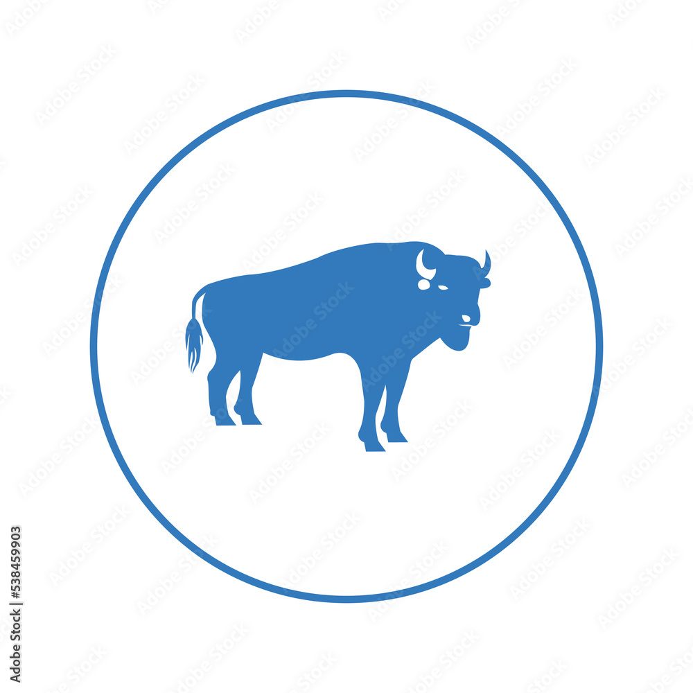 Bull chase angry buffalo icon | Circle version icon | Bull chase angry buffalo icon | Circle version icon |