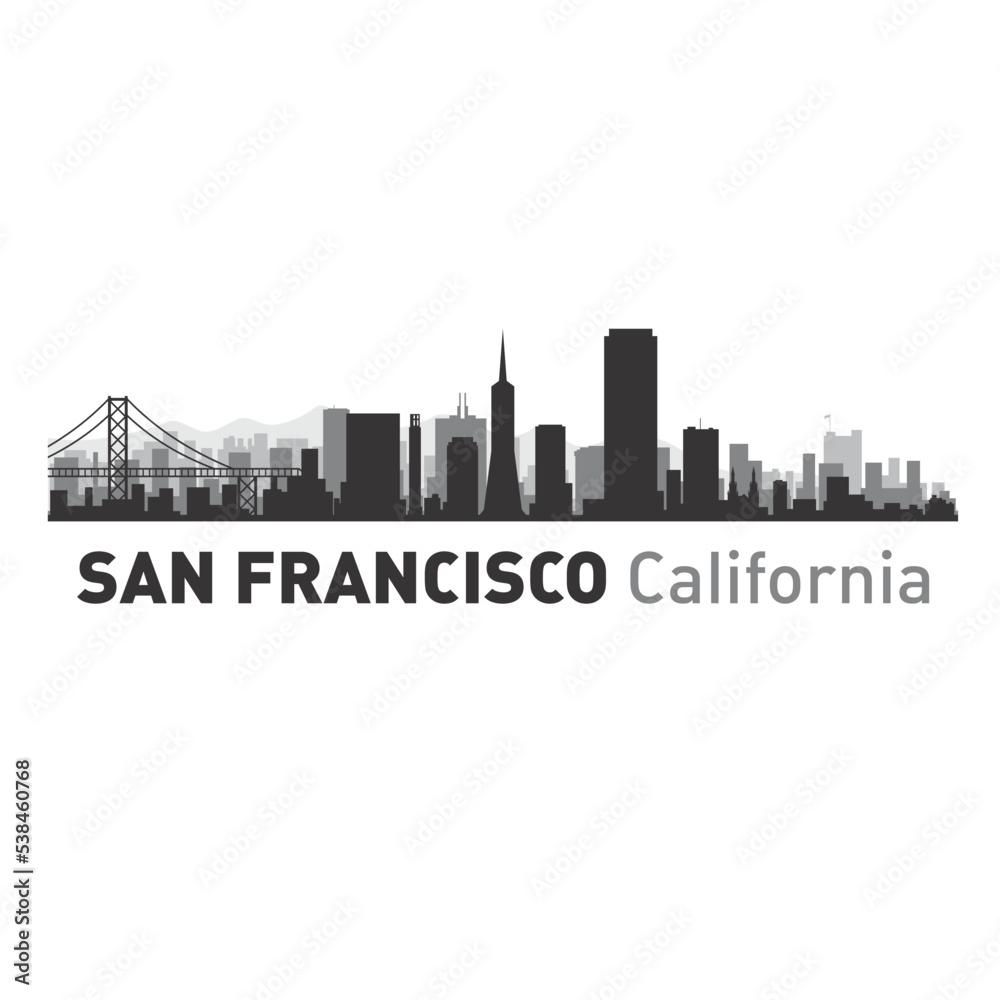 USA Sân Francisco city skyline vector illustration