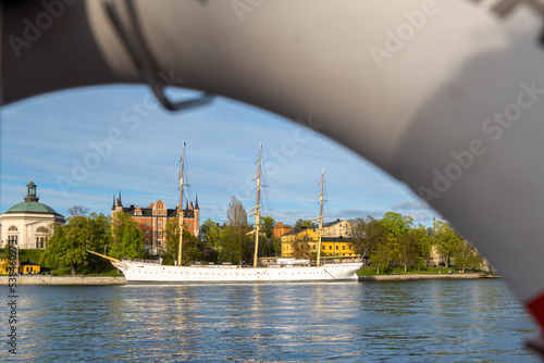 Canvas Print An old hostel ship in Stockholm called af Chapman in the central Stockholm