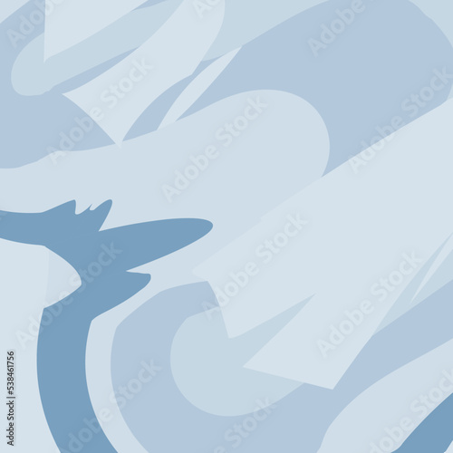 Abstract pattern in trendy muted wintry blue hues. Background texture from different type of line