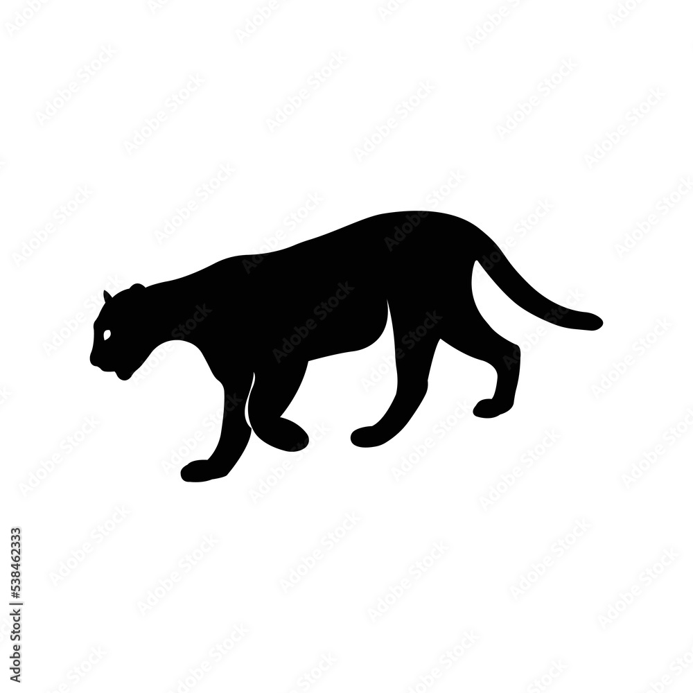Hunting panther puma cougar icon | Black Vector illustration |