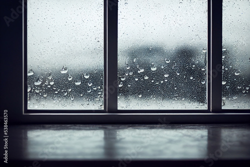 Slika na platnu Rainy day seen from a window