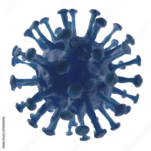 Pathogenic flu virus on transparent background.