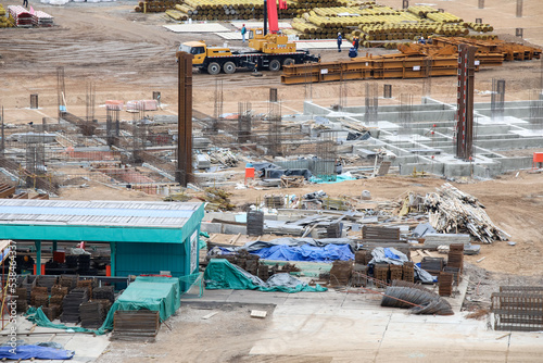 MINSK, BELARUS - 9 SEPTEMBER, 2022: stadium construction