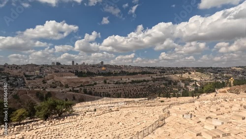 East Jerusalem old city and mount of olives moving clouds
timelapse mode from Jerusalem old city and golden dome of the rock, October, 2022

