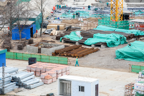 MINSK, BELARUS - 9 SEPTEMBER, 2022: stadium construction