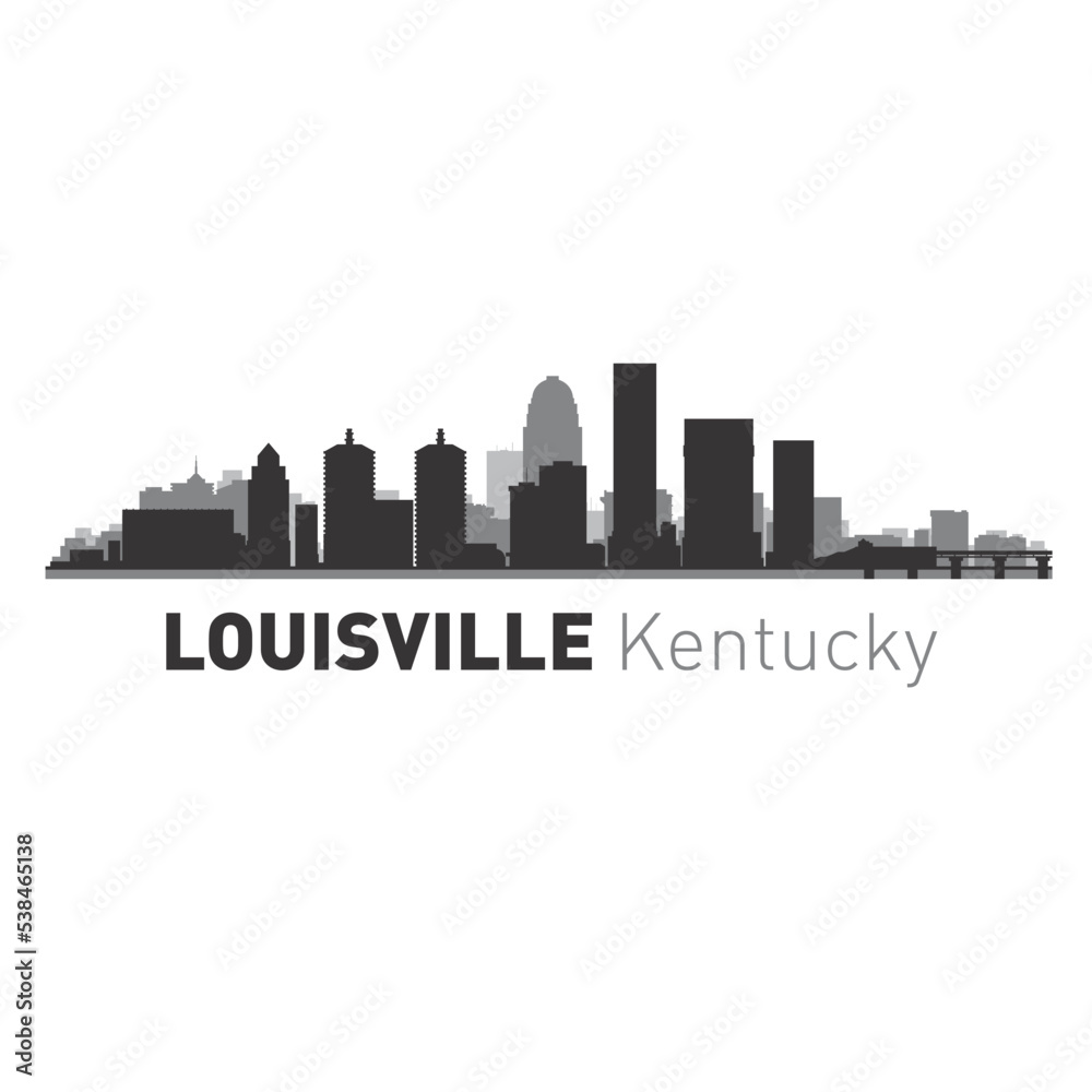 USA Louisville Kentucky city skyline vector illustration